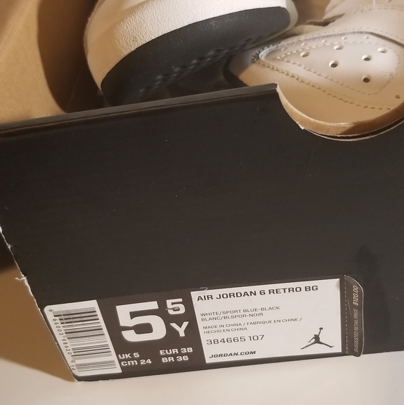 Air Jordan 6 Retro BG -Sport Blue - Picture 2 of 6